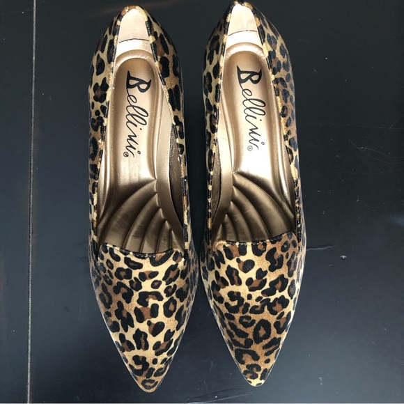 Bellini Bobcat Leopard Pointed Toe Kitten Heel - Picture 11 of 12